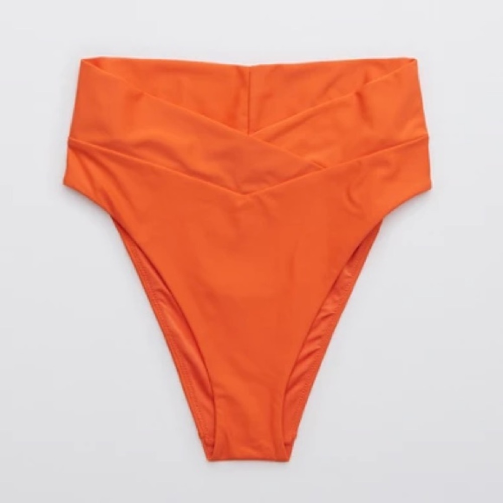 Aerie Orange High-Waisted Bikini Bottoms